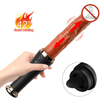 Vaginal Thrusting Telescopic Dildo / Female Masturbator with Licking / Clitoral Stimulation for Women - EVE's SECRETS